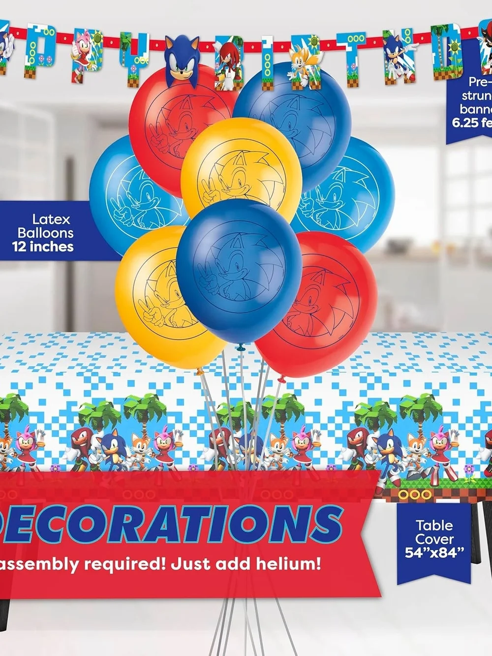 Sonic Disposable Tableware Party Kit - Blue, Red & Yellow